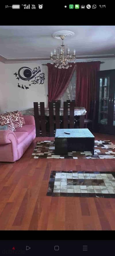 For daily and monthly rent, furnished apartment in Zahraa El-Maadi, Al-Ma'raaj Al-Olwi, behind Carrefour City Center, a classy and quiet location