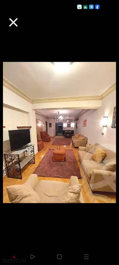 Furnished apartment for rent, Zahraa El-Maadey, Phase Seven, consisting of two bedrooms, a reception area, bathroom, and fully air-conditioned kitchen, Wi-Fi, natural gas, fourth floor, elevator, distinguished location, upscale level