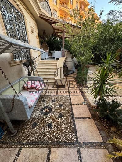 Corner Ground Apartment for sale in El Rehab City, bua 197m with garden 102m, private entrance, 3 bedrooms