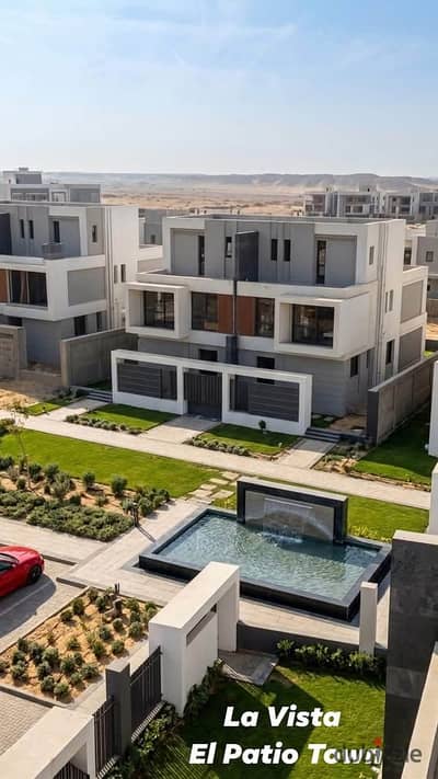 235m² Townhouse with Garden for Sale in El Patio Town – Minutes from AUC, New Cairo – 5% Down Payment