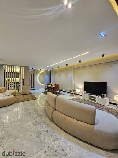 Finished Apartment with private garden for Sale – Zayed Heights Compound, In Front of Mall of Arabia  Prime location Open view - Ready to move