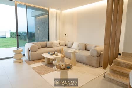 chalet for sale 100% sea view ready to move and luxury finished and furnished  in Marina 5 North Coast All Electrical Appliances Included