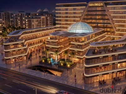 Store for sale in food court, distinctive area, 16 m, price a bargain inside Giza crown tower with low down payment in October Gardens and equal installments over 10 years