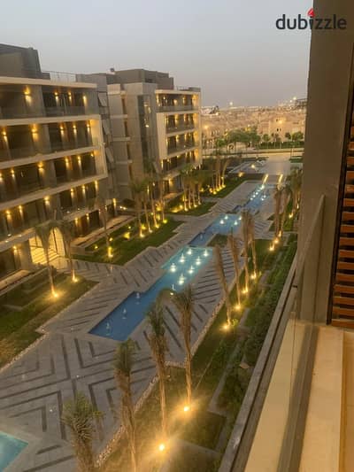 شقة 128م للإيجار بإطلالة Water Feature | 2 Bedrooms و2 حمام | 3rd Floor | تكييفات وبدون Kitchen |