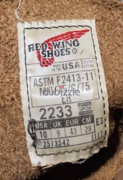 Red Wing 2233 Original Made in USA – Safety Boot – مقاس 43 / US 10