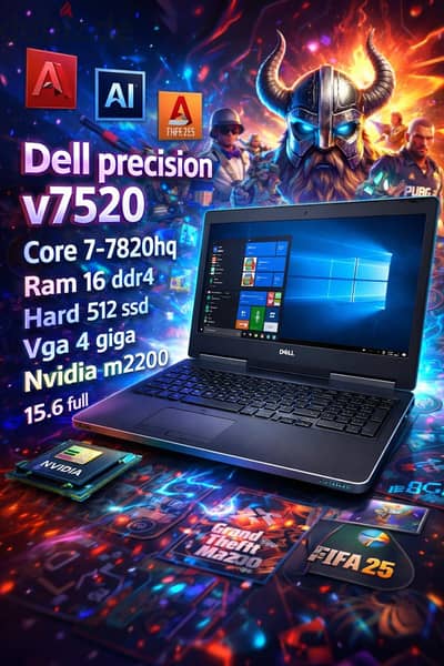 Dell precision 7520 تاتش سكرين