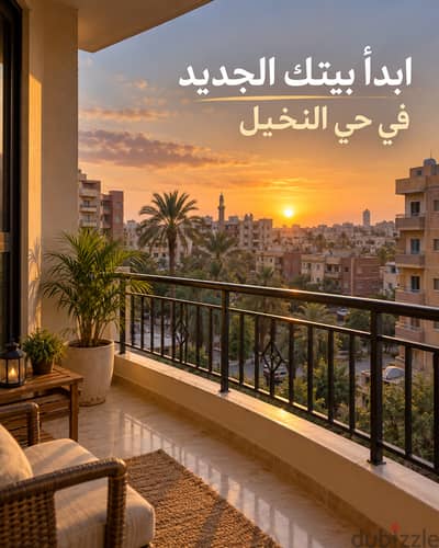 فرصة مميزة بحي النخيل – شقة 3 غرف بإطلالة مفتوي النخيل بالمحلة الكبرى