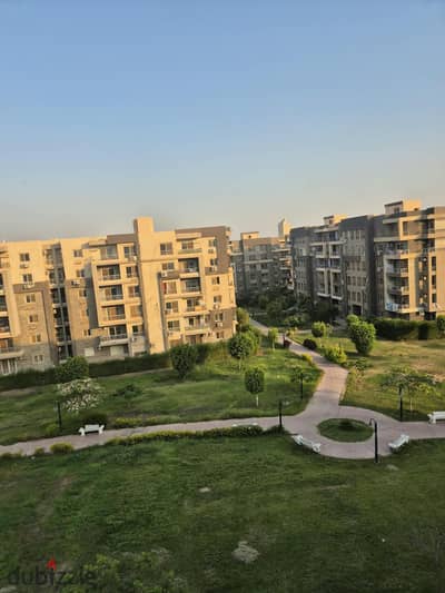 For sale, a 130-meter apartment on the first floor, corner view with full landscape in Dar Misr Compound, neighborhood 16, Sheikh Zayed
