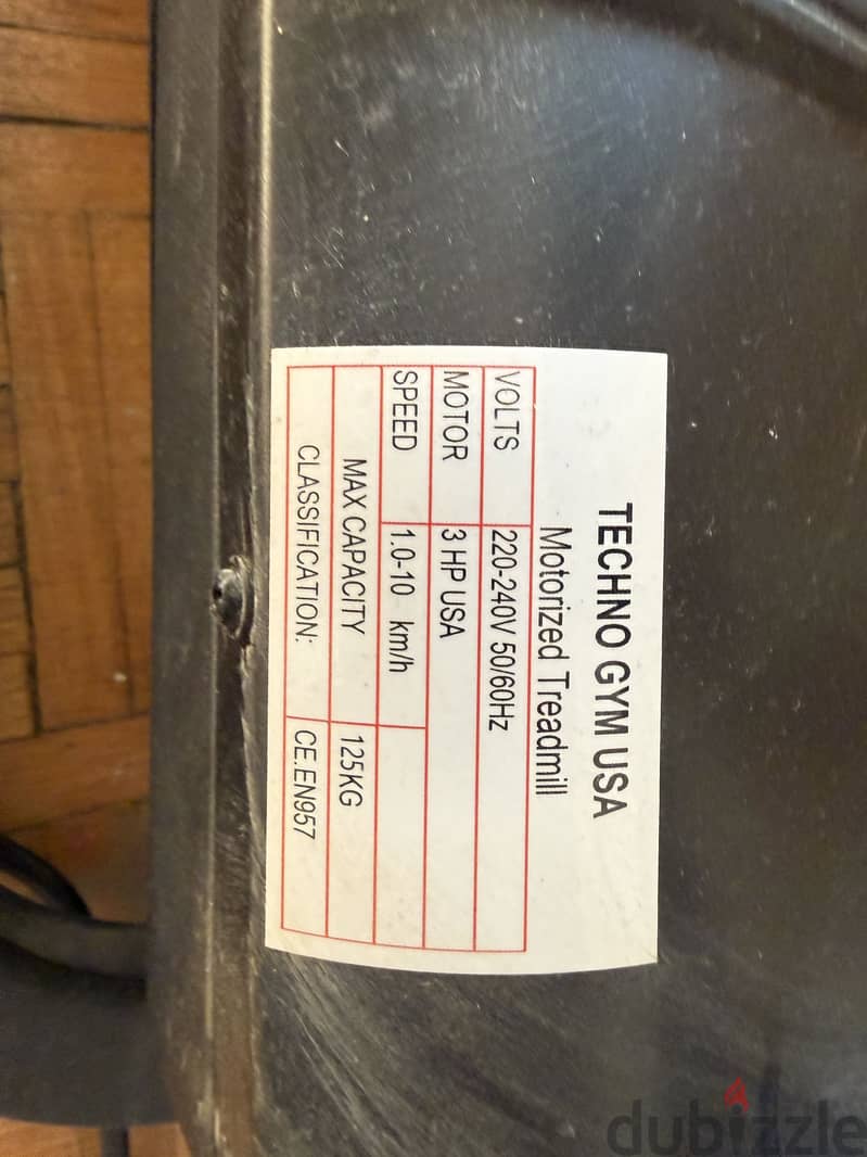 Treadmill used for 3 sessions 1
