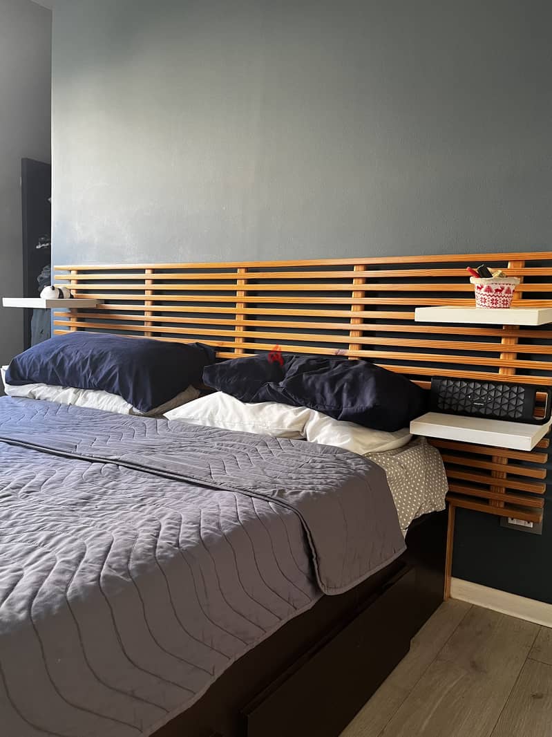 Used wooden bed with storage 2