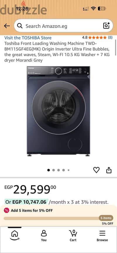 2026 Toshiba Front Loading Washer + Dryer