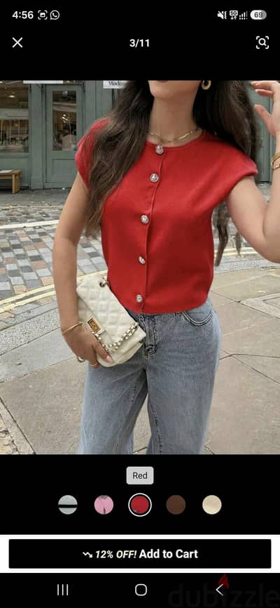 Shein Red Blouse