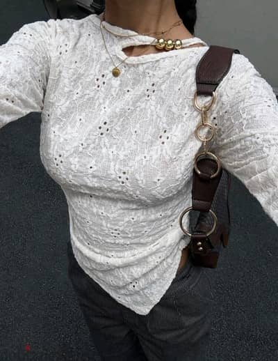 shein off white blouse
