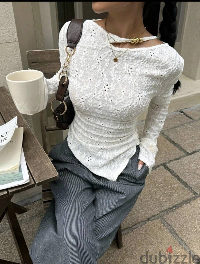 shein off white blouse 2