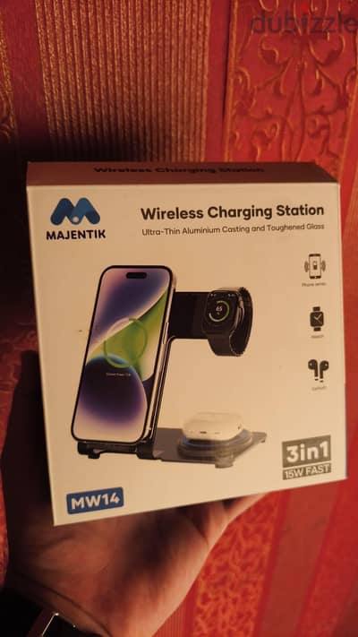 Majentik 3 in 1 wireless charger mw14 شاحن وايرليس