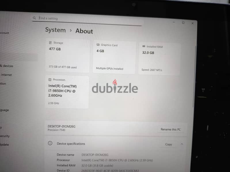 Dell precision 7540 6
