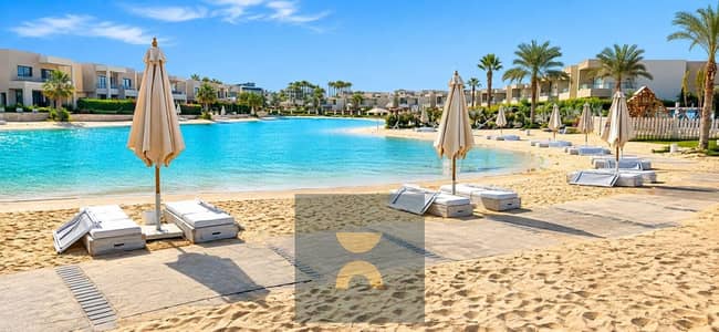 Highest rental yield in Ras El Hekma Ground floor chalet with garden and private beach on the lagoon. Prime location next to Seazen Marbay La Vista