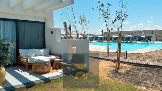 Highest rental yield in Ras El Hekma Ground floor chalet with garden and private beach on the lagoon. Prime location next to Seazen Marbay La Vista