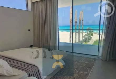 Fully finished chalet for sale with a fantastic sea view from all rooms in a strategic location near El Alamein Airport Mountain View and Marina