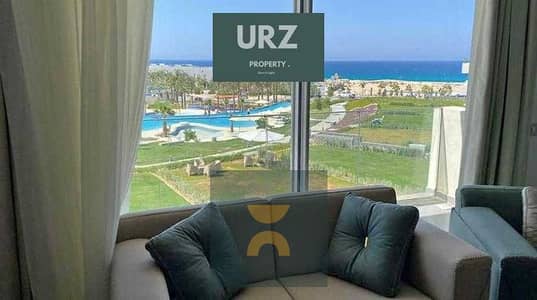 The best and most distinctive beachfront chalet fully finished and with ACs is for sale in Ras El Hekma near Sodic Azha Marseilia Ghazala Bay