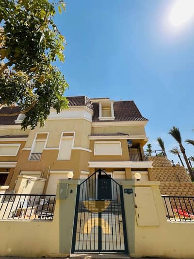 For sale at a bargain price in Suez Townhouse villa with private pool, opposite The Spine Madinaty Zed East and La Vista near Mivid