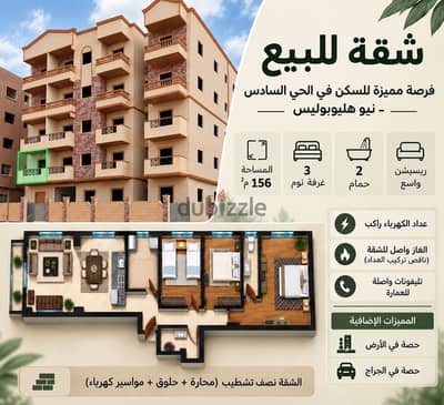  من المالك مباشرةً – شقة للبيع في الحي السادس، نيو هليوبوليس