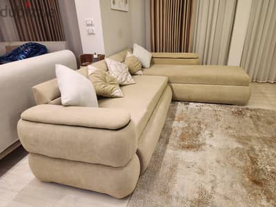 ركنة ب سرير و سحارة L shape sofa