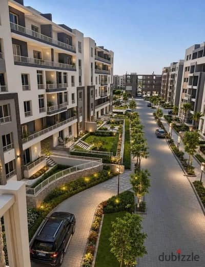 Semi-finished apartment for sale in a fully inhabited compound directly opposite Gate 20 - Al Rehab