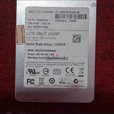 هارد ssd sata HP 128gb health 100 performance 100