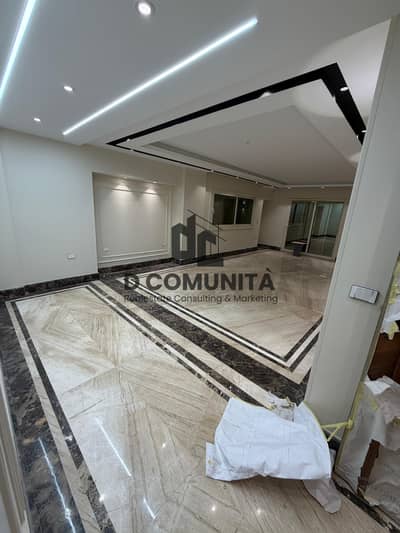 Luxury residential apartment, first residence in The Square compound (ذا اسكوير) Al Tagamoa Al Khames – Second floor with elevator, marble reception, air conditioning, kitchen, and parking space
