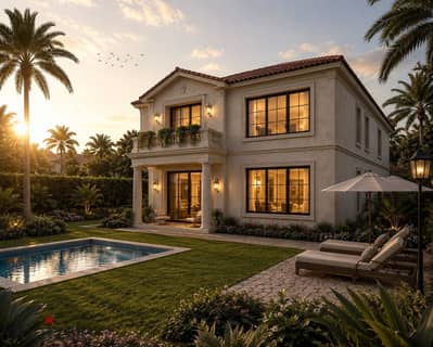 Standalone villa for sale in the Green Belt area of ​​Sheikh Zayed (next to Mountain View Chillout Park) with a 10% down payment and a 10-year install