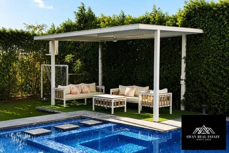 فيلا standalone للإيجار بالمفارش والأجهزة في Palm Hills | اول ساكن  | أرض 600م 5 غرف منهم 4 غرف ماستر، بنتهاوس، حمام سباحة، أسانسير 330K