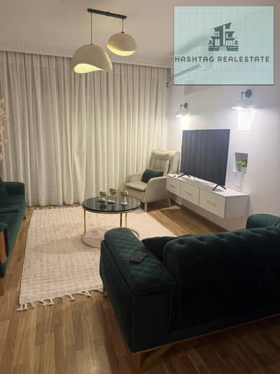 For rent, an ultra-modern hotel apartment with the largest area in the Compound The Address Sheikh Zayed, newly furnished and fully air-conditioned