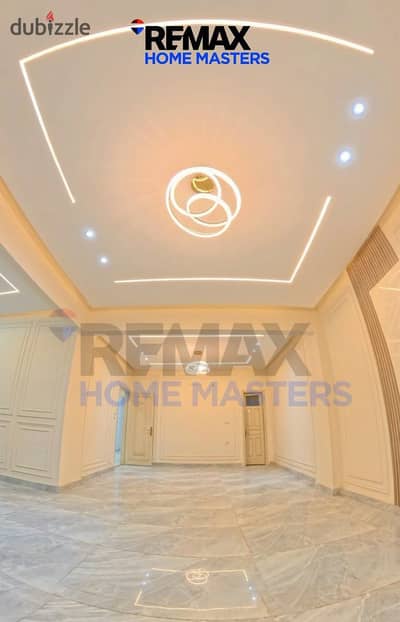 Exclusively at Remax Home Masters, a whole house for sale in the strongest location in Mubarak City, Mansoura