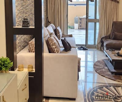 Ground-Floor Apartment with a Private Garden for Sale in Tijan 1 Compound, Maadi Ring Road-Super Lux