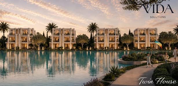 Twin House for sale in Villagio Grey Compound Directly on Waslet Dahshour and installments on 10 years