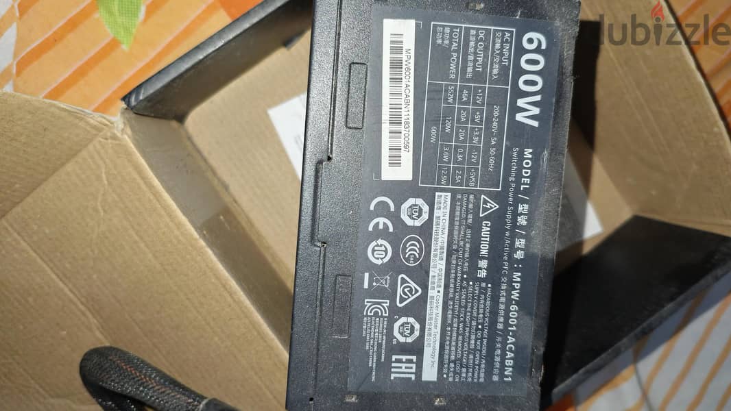 power supply 600w case gamma cpu cooler 1