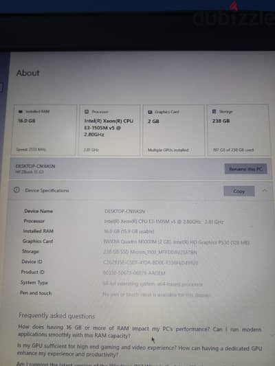 hp zbook g3 بكارت خارجي نيفيديا