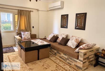Furnished 210 sqm apartment for rent in the Al-Narges Buildings area, Fifth Settlement; directly overlooking South Teseen Street.