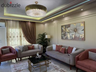 An ultra-luxuriously finished apartment is available for furnished rent in Al Rehab City (First Settlement). It is conveniently located