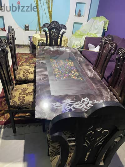 ارخص واشيك سفرة  ومتينة  بنورة زجاج مزخرف 10 مم3500 الهرم 01121606267