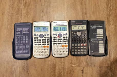 ثلاثه آلات حاسبةب1500 يباني كاسيو اوريجينالCasio fx-570ES PLUS+fx-82MS