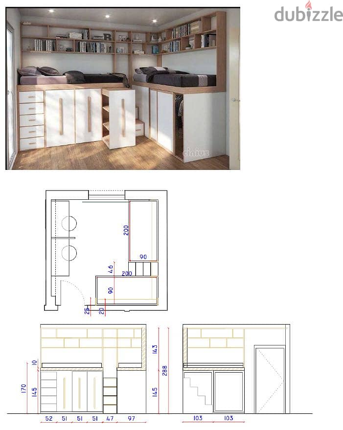 2 kids bedroom with full storage 3