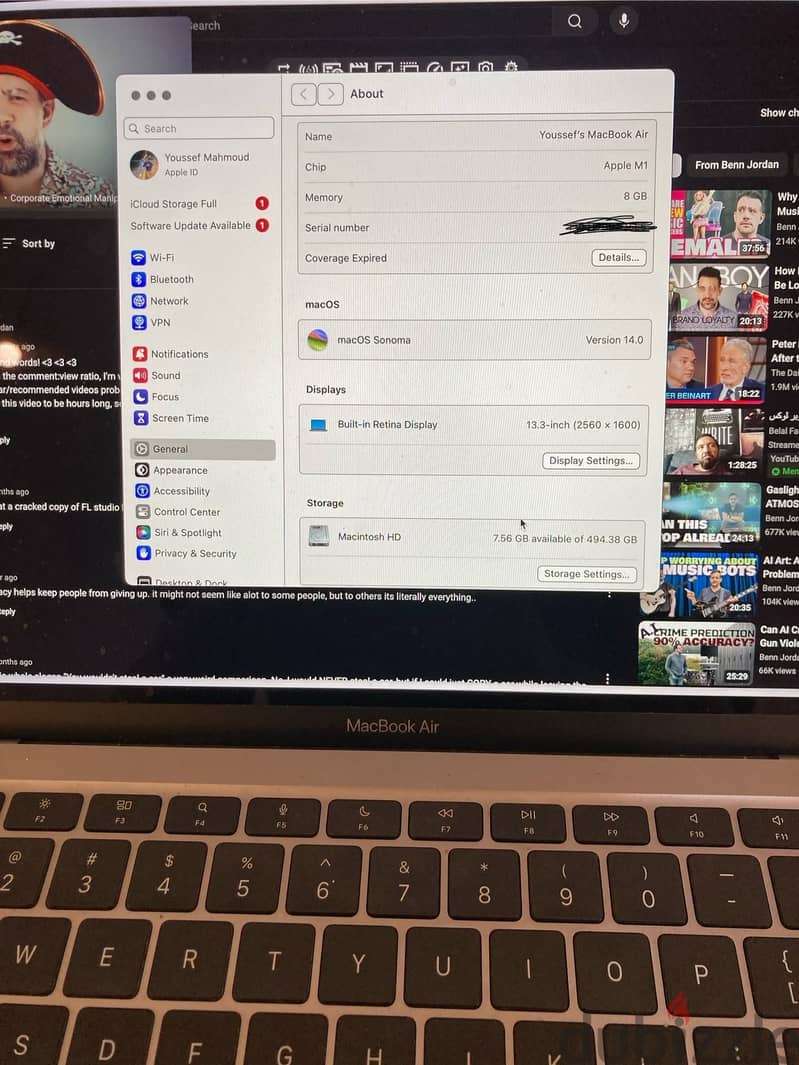 Macbook air m1 8gb 512ssd 2