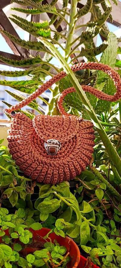 Terracotta Half-Moon Mini Crossbody Bag