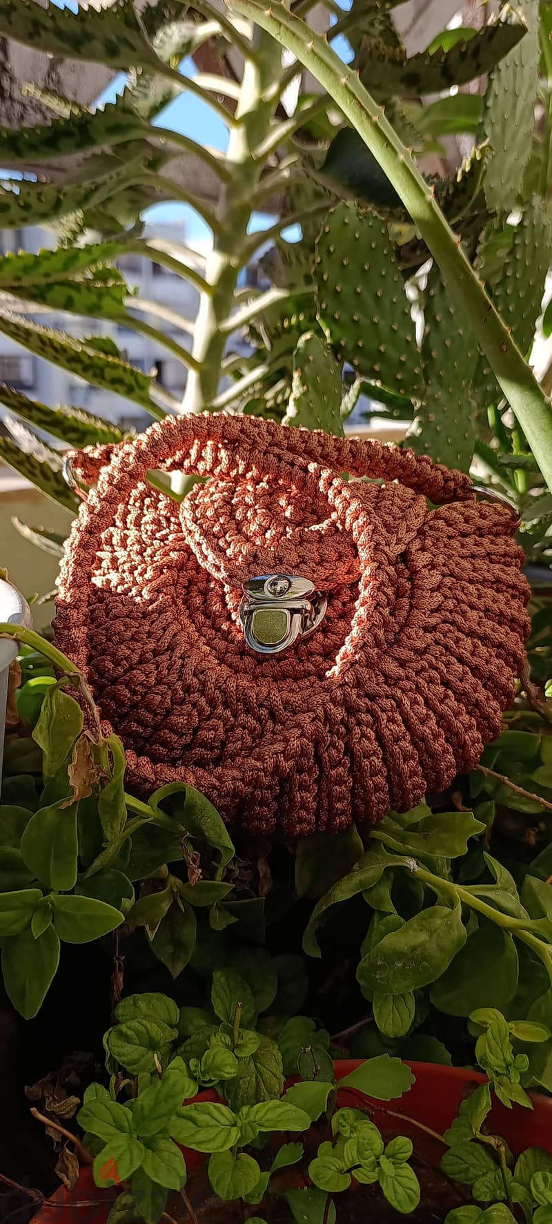 Terracotta Half-Moon Mini Crossbody Bag 1