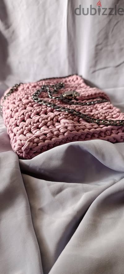 Dusty Rose Flap Clutch with Gunmetal Hardware