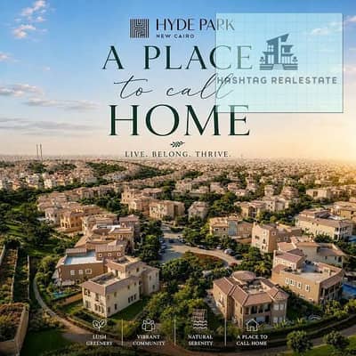 Own your unit in the heart of the Golden Square - New Cairo with Hyde Park Developments, an exceptional location next to City Gate + Hyde Park New Cairo + Mountain View