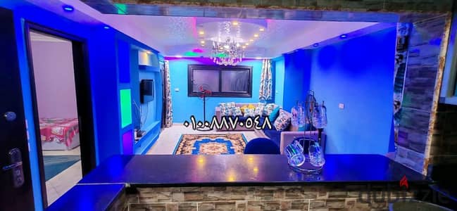 New furnished apartment for rent in Maadi, 10 Street, near the metro station. It consists of two bedrooms, a reception, a bathroom, and a kitchen. The entire apartment is brand new. There is one air conditioner, 9th-floor elevator, Wi-Fi, and a landline phone. 9th floor elevator, upscale location.