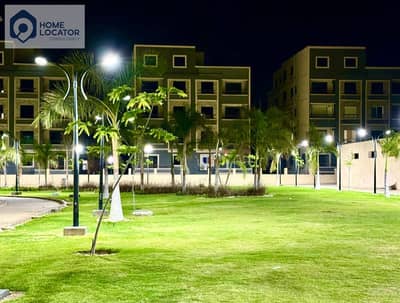 For sale, a raised ground apartment with a private garden in the Seafora Heights compound, cash or installment, immediate delivery.